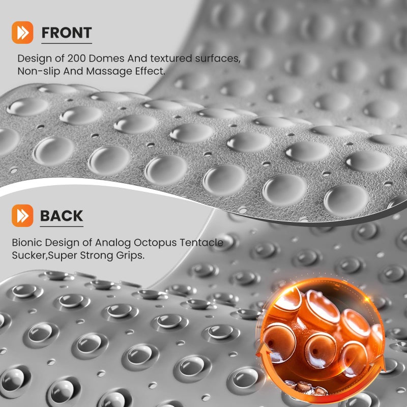 Krussier Non-Slip Bath Tub Mat  39x16 Inch Extra Large Shower Mat with Drain Holes & Suction Cups  Machine Washable  Purple - Image 2